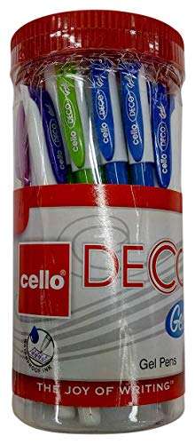 Cello Deco Gel Pen - Blue, 25 count Jar 1