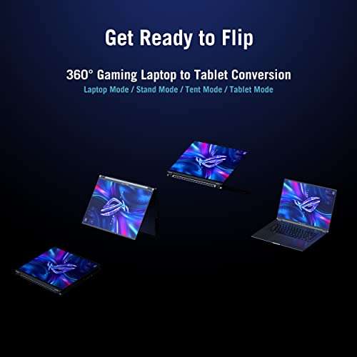 ASUS ROG Flow X16 (2022), 16" (40.64 cm) QHD+ 16:10 165Hz/3ms Touch, AMD Ryzen 7 6800HS, 4GB RTX 3050 Ti, 2-in-1 Gaming Laptop (16GB/1TB SSD/Windows 11/with Office/Gray/2.00 Kg), GV601RE-M6012WS 5