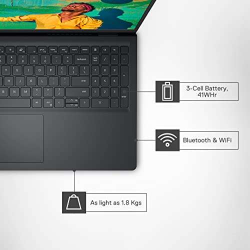 Dell Inspiron 15-inch Laptop (39.62cms) | Windows 11, MS Office H&S 2019 | Intel i3-1115G4 | 8GB DDR4 SDRAM, 512GB SSD | FHD Screen, WVA AG Narrow Border | 3511 - Carbon Black (D560842WIN9B) 5