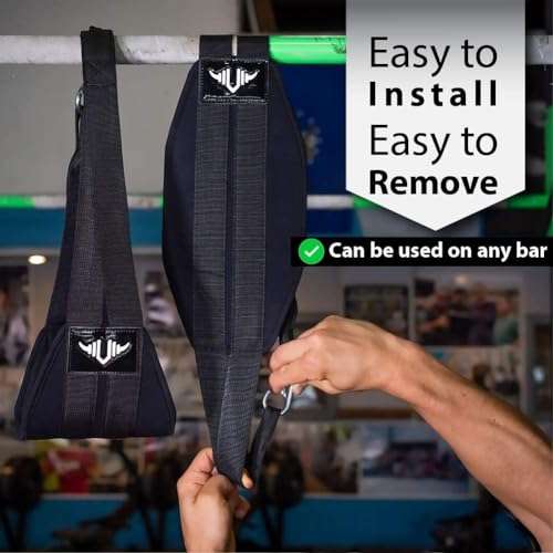 Vikingstrength AB straps - Premium Padded Home Gym Exerciser Ab Slings pair for pull up bar - Hanging Leg Raiser Fitness for six pack - Workout Equipment for Men & Women + Bonus Bag 4