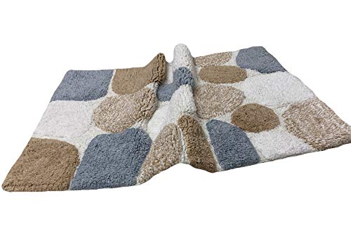 Ramanta Home 100% Cotton Pebble Stone Bath Runner - Grey Beige, Super Soft Anti Skid Absorbent Bath Rug Runner for Kitchen, Bathroom, Kids Room, Dressing Room, Machine Washable - 24x60 Inch 5