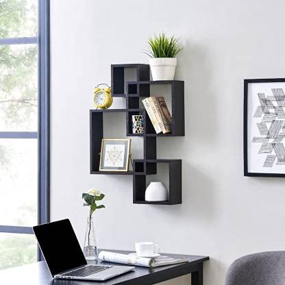 FireBees Decorative Wall shelve for Living Room, Kitchen, Hallway, Bedroom, Bathroom,Office or Kids Room,Home Deco/.Color-Black 5