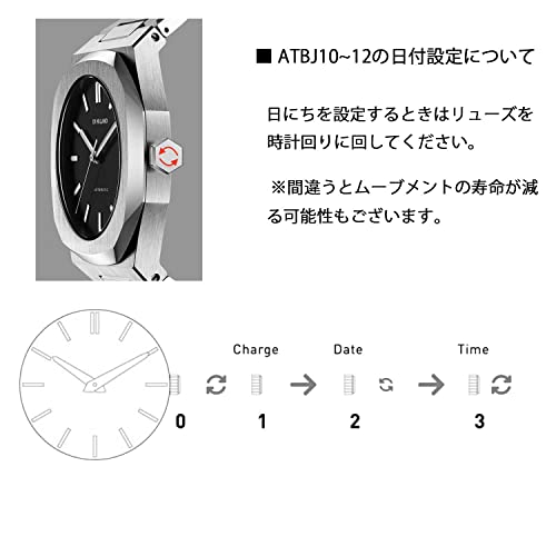 D1 Milano Stainless Steel Analog Black Dial Men Watch-Atbj10, Silver Band 6