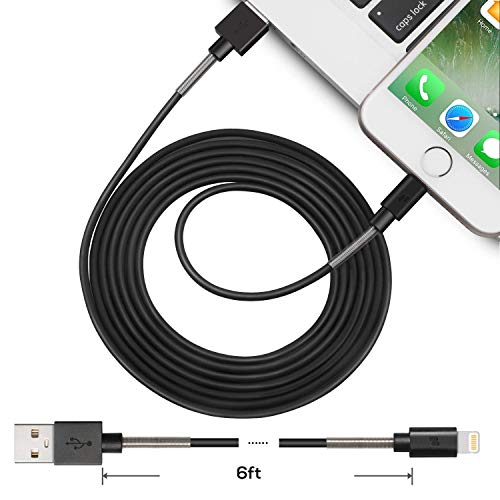 iPhone Charger Cable Sharllen Spring iPhone Lightning Cable 5Pack 6FT USB Fast Charging & Data Sync Cord Long iPhone Charging Cable Compatible iPhone Xs/Max/XR/X/8/8P/7/7P/6/6S/SE/iPad/iPod Black 5