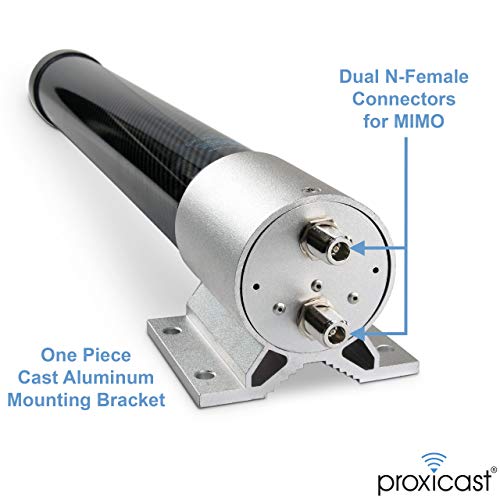 Proxicast Pro-Gain 4G / 5G MIMO Antenna - Wide-Band Omni-Directional for Cellular Modems & Routers on Verizon, ATT, T-Mobile, Telus, Bell Canada, Rogers, Movistar, Telcel, Claro (ANT-127-05M Carbon) 2