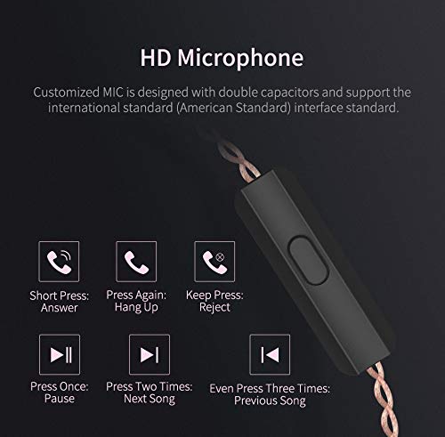 KINBOOFI KZ ZSN Earphone 1BA 1DD, High Fidelity in Ear Earbuds High Resolution in Ear Monitor 0.75mm 2 pin Cable, Noise Cancelling Headphone (Cyan Mic) 6