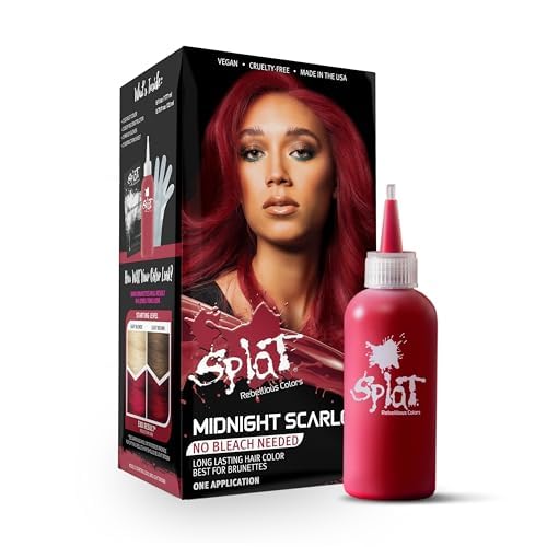 Splat Midnight Scarlet Semi Permanent Hair Dye Kit, 1 Application, Includes Deep Reconstructor Conditioner, Lasts 30 Washes, No Bleach Required, Vegan & Cruelty Free Hair Color 1