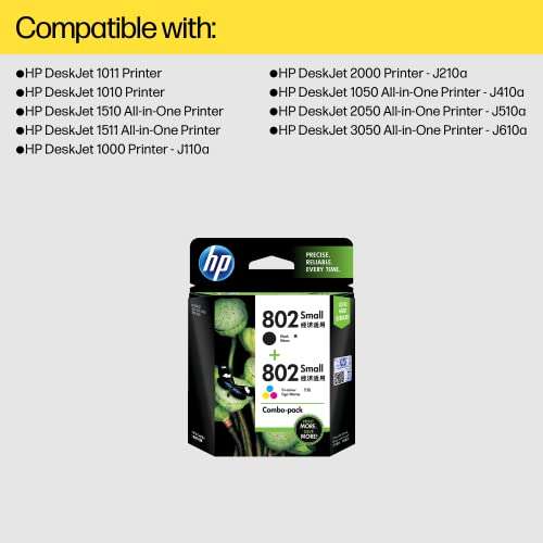 HP 802 2-Pack Small Black/Tri-Color Original Ink Cartridges 4