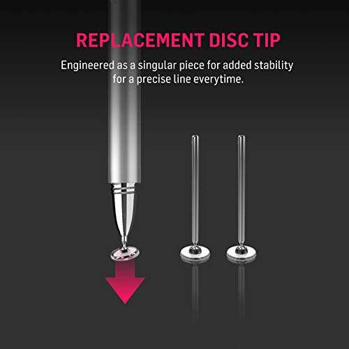 Adonit Pro 4 (Silver) Luxury Capacitive Stylus Pen, High Sensitivity Fine Point and Precision,Stylus for iPad, Air, Mini, Android, iPhone, Samsung, Other Touch Screens, Compatible for All Touchscreens 3