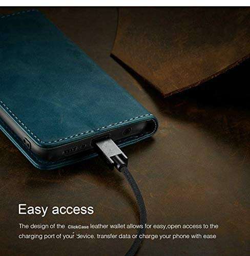 ClickCase™ for Samsung Galaxy M32 5G Sheepskin Series Faux Soft Leather Wallet Flip Case Kick Stand with Magnetic Closure Lightweight Slim Flip Cover for Samsung Galaxy M32 5G (Greenish Blue) 6