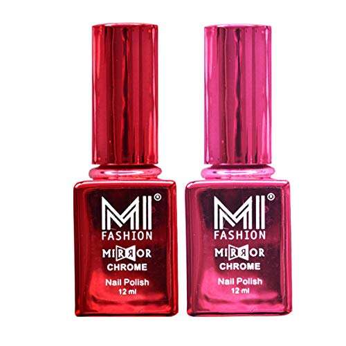 Mi Fashion Nail Polish Combo Mirror Chrome Extra Shine Set of 2, 12ml each 1