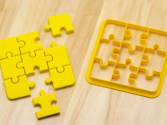 Polymer Clay Cutters, Square Puzzle and Triangle Jigsaw Cutter, Clay Earing Making Tools, DIY, Set of Two, Sizes of Cutter 9 cm x 9 cm Each 3