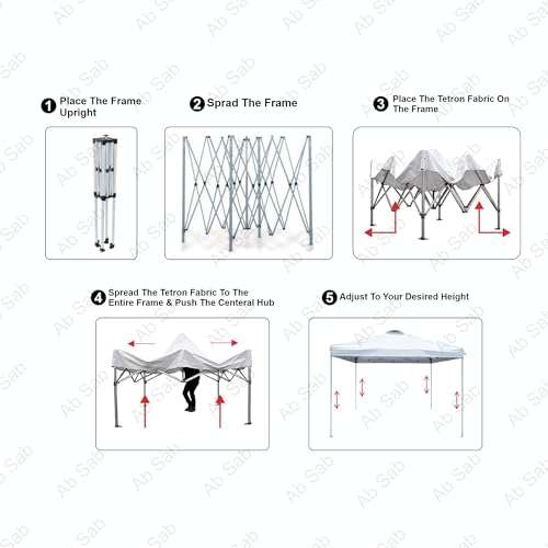 Ab Sab Portable Foldable Pop-up Gazebo Tent Canopy Display-6.5 x 6.5 ft Red 5