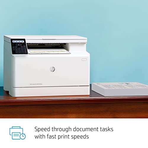 HP Color Laserjet Pro M182nw Wireless All-in-One Laser Printer, Remote Mobile Print, Auto-On/Auto-Off Function, 17 ppm, 150-Sheet, 600 x 600 dpi, Works with Alexa, Bundle with JAWFOAL Printer Cable 5