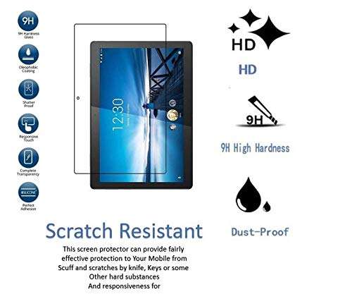 A-Allin1 Tempered Glass Screen Protector for Lenovo Tab M10 Tablet HD TB-X505F TB-X505L (10.1" inch) (Will Not Fit 605LC/605FC/M10 FHD Rel) 5