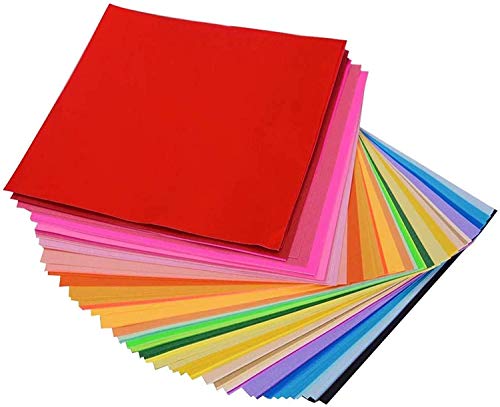DSR Origami Paper 15 cm X 15 cm Pack of 100 Sheets Fluorescent Color Both Side Coloured For Origami, Project Work