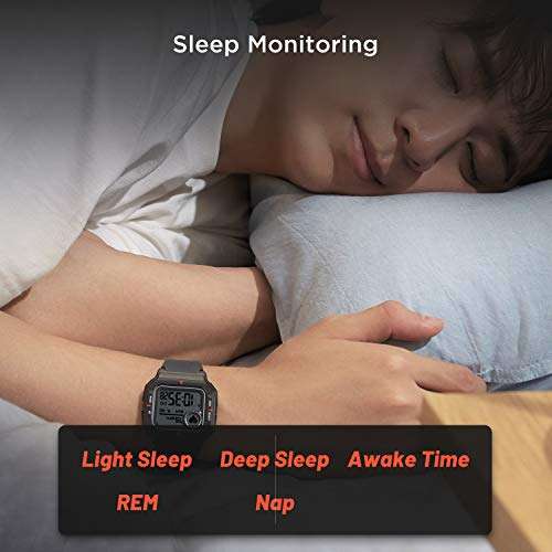 Amazfit Neo Smart Watch, Retro Design, 28-Day Battery Life, Always-on Display, 5ATM Water Resistant, Lightweight, 4 Physical Buttons, Heart Rate, Sleep Monitor (Black) 6