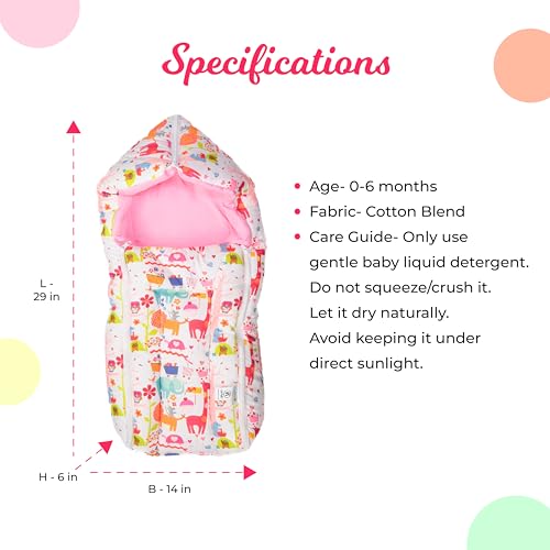 Neñolo Baby Carry Nest/C arry nest for Newborn Baby/Sleeping Bag & Carry Nest/Baby Carry Nest Bed/Age Upto 6 Months/Colour- [Pink] 3