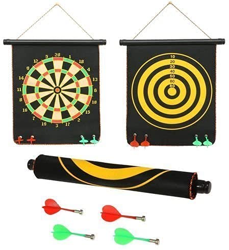 ADICTUM Magnetic 12 inch Dart Board Set, Dart Board Game for Children | 12 inch Double Faced Flock Printing Thickening Family Game Dart Board with 4 Darts(12") 6