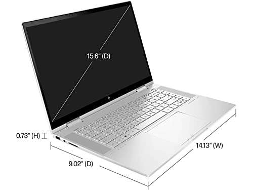 HP Envy X360 2-in-1 15.6" FHD Touchscreen Laptop, Intel Evo Platform Core i5 1135G7, 16GB RAM, 512GB PCIe SSD, Backlit Keyboard, Intel Iris Xe Graphics, Windows 11, Silver, 32GB USB Card 5