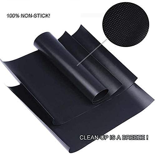 Kienlix Grill Mat Set of 4-100% Non-Stick BBQ Grill Mats, Heavy Duty, Reusable, and Easy to Clean - Works on Electric Grill Gas Charcoal BBQ - 15.75 x 13-Inch, Black 3