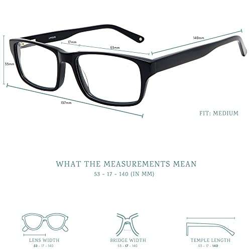 umizato Blue Blockers Glasses for Men Women - Hypoallergenic Eco-friendly Glasses for Light Sensitivity, Classic UV Light Glasses Blue Light Filters, Blue Light Glasses Gaming (TORONTO in Black) 6