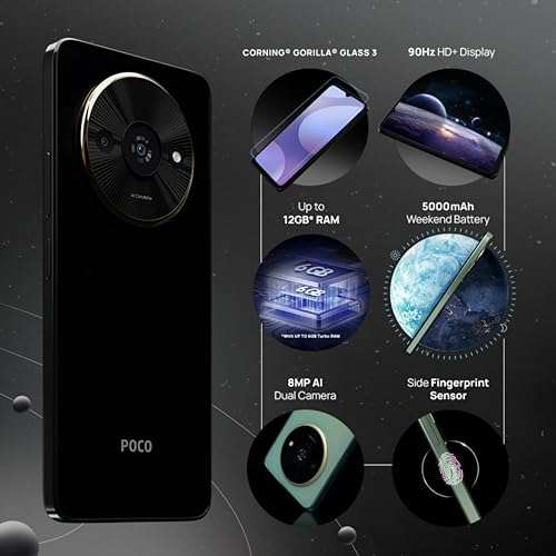POCO C61 Diamond Dust Black 4GB RAM 64GB ROM 2