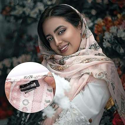 INHEAVEN 3 pcs Wig Clip with Safety Pins, 10-Teeth Hair Extension Snap Clips Invisible Strong Wig Combs to Secure Wig No Sew Chunni Grip Dupatta Clips (BLACK, 3) 5