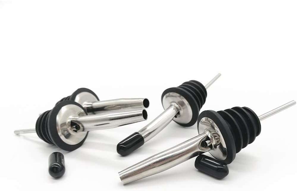 MEDICINEKING Liquor Bottle Pourers, Convenient and Practical Easy to Clean Bottle Pourers Anti-Leakage for Bars for Restaurants Stainless Steel (4) 1