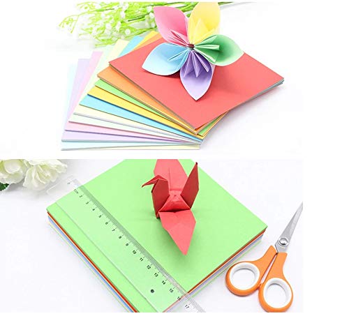 OFIXO 100 pcs Sheets A4 Size Origami Paper Double Sided Colored Craft Square Assorted DIY Folded Paper Craft Tools 4