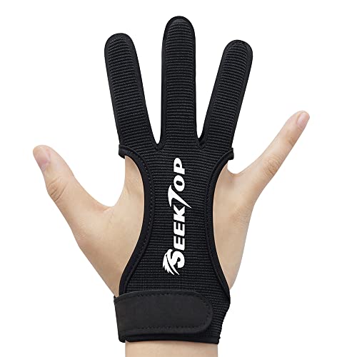 Archery Gloves Shooting Hunting Leather Three Finger Protector for Youth Adult Beginner - M 1