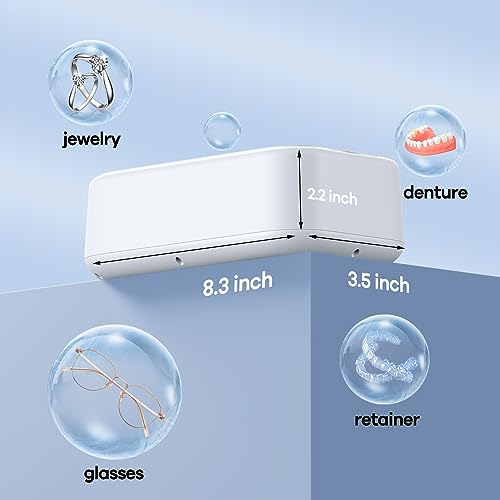 Ultrasonic Cleaner Jewelry Cleaning Machine: Portable Sonic Glasses Cleaner for Home Bathroom Room House Bath Office Bedroom 5
