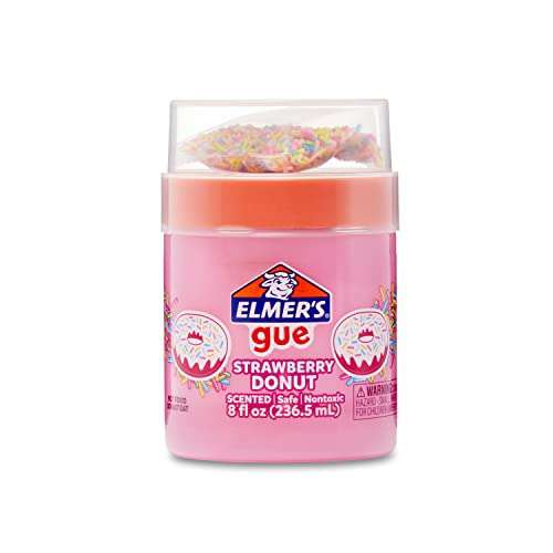 Elmer’s Gue Premade Slime Strawberry Donut Fluffy Slime Scented Includes Rainbow Sprinkle Add-Ins 2 Count 5