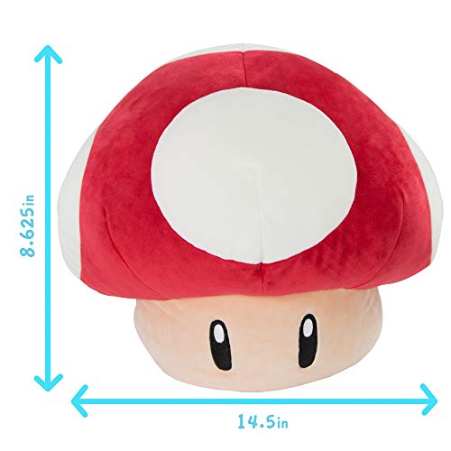 Club Mocchi-Mocchi- Mario Kart Plush - Red Mushroom Plushie - Squishy Mario Toys and Cute Stuffed Animals - Gaming Room Decor - Video Game Collectibles - 15 Inch 2