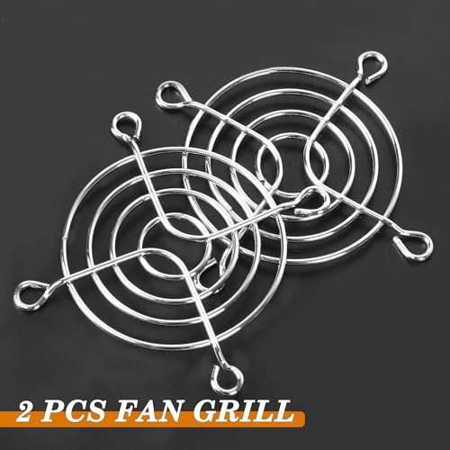 uxcell 2 Pcs Metal Wire Fan Grill Finger Guard Protect Fan Grills for 60mm PC Cooling Fan 2