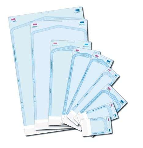 Gold Cura Dental Self Sealing Sterilization Pouches | 3.5" X 10" (90mm x 260mm) | Pack of 200 Pouches 3