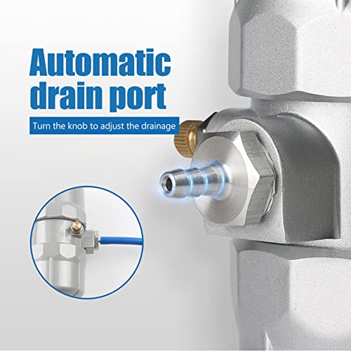 PenRux Auto Drain Trap, G1/2in Inlet 8mm Outle Water Trap for Air Compressor Compressed Compressed Air Line Systems, Water Moisture Filter Trap Separator Automatic Drainer Valve 5