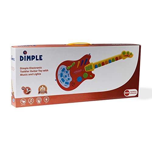 Dimple Kids Handheld Musical Electronic Toy Guitar for Children Plays Music, Rock, Drum & Electric Sounds Best Toy & Gift for Girls & Boys (Red) (Single) 6