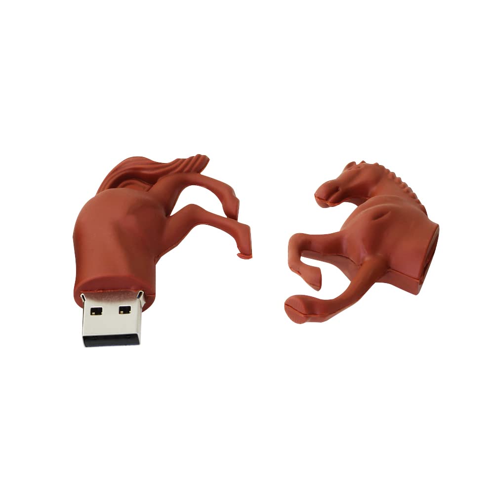128GB USB Flash Drive, Cute Horse Shaped Thumb Drive, Novelty USB Stick for Data Storage and Backup, Funny Flash Drive for PC/Tablets/Mac/Laptop-Maroon 3