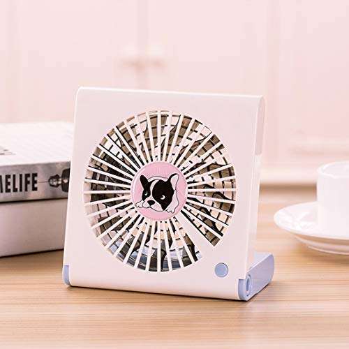 ZHANGQUANQUAN ZQQ High Performance Bulldog Pattern Mini Notebook Folding USB Fan with Wind 3 Speeds(Black) (Color : White) 1