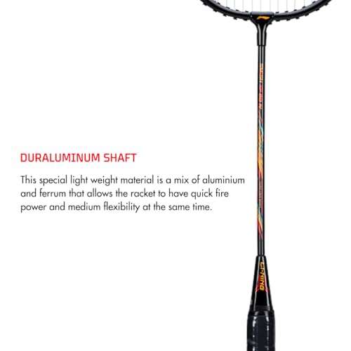 Li-Ning XP - 60 - IV Aluminium Strung Badminton Racket with Full Racket Cover (Black/Pink) | For Beginners | 90 grams | Maximum String Tension - 24lbs 3