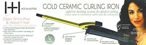 Hot and Hotter Gold Ceramic Curling Iron 1/4'' Barrel Size … 2