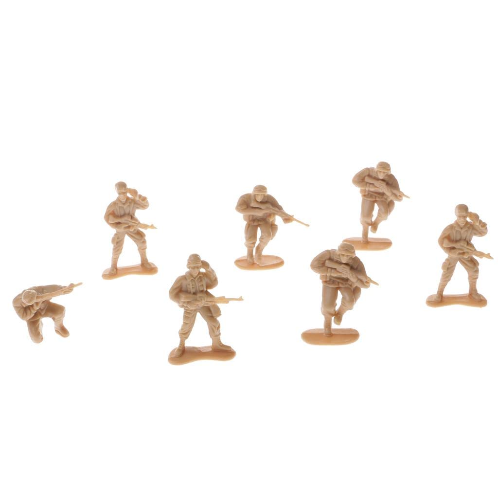 Aswadh 100x 5cm Army Troop Combat Soldier Figure Soldier Model Toys Yellow 1