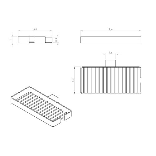Gedy Lounge Wall Mounted Square Wire Double Soap Holder, Chrome 5
