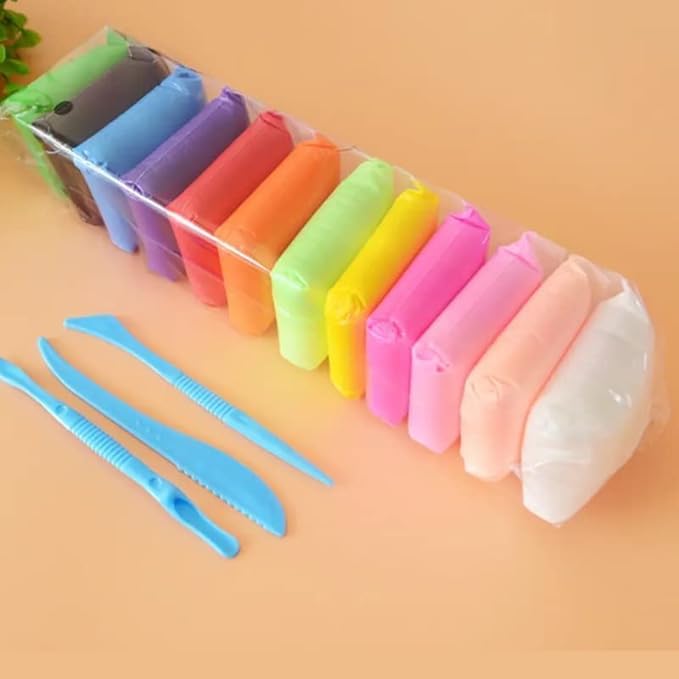 (SWAMPY) Super Light DIY Clay,Twelve Shades Ultra Light Molding Magic Clay, Creative Art Dry Crafts, Gift for Kids (Set of 12pcs) 1
