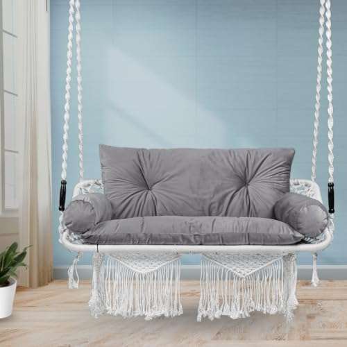 Swingzy Make in India Hammock Hanging Rope Swing-Comfort Durable Yard Striped Foldable Hanging Swing/Hanging Bed for Camping & Outdoor Activities, Indoor Backyards Single Person (197 cm x 80 cm, Red) 1