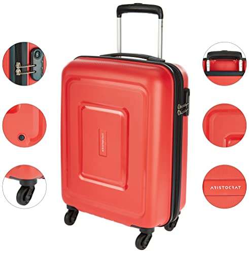 Aristocrat Sera Polypropylene 55 cms Red Hardsided Cabin Luggage (SERA55TFIR) 4