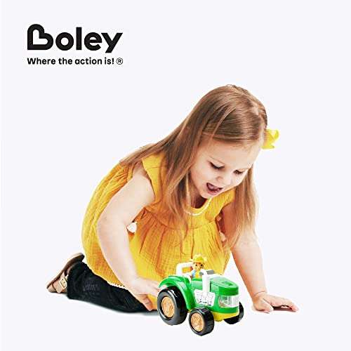 Boley Green Farm Tractor - Farm Toy for Kids, Children, Toddlers - Educational Lights and Sounds Toddler Vehicle - Perfect for Hours of Pretend Play! Great Stocking Stuffer! 6