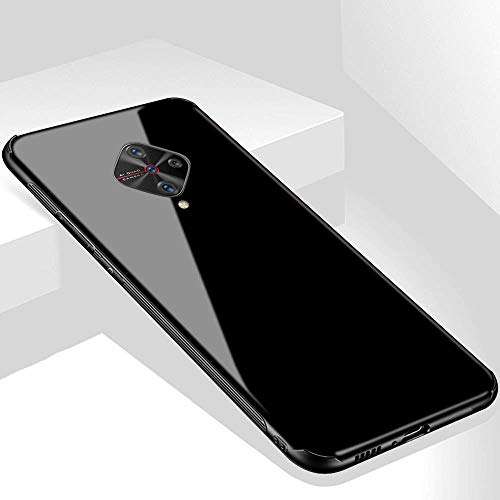 SPAZY CASE Vivo S1 Pro Luxurious Toughened Glass Back Case with Shockproof TPU Bumper Back Cover Designed for Vivo S1 Pro - Black 2