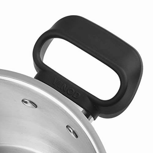 Vinod Stainless Steel Deluxe Saucepot with Glass Lid - 5.2 litre, 24 cm | Biryani Pot | Riveted Sturdy Handles | Toxin Free | 2 Year Warranty | Induction and Gas Base - Silver 4